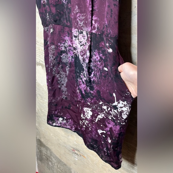 Rag & Bone Leonard Purple Galaxy Silk  Dress with Pockets - Picture 5 of 10